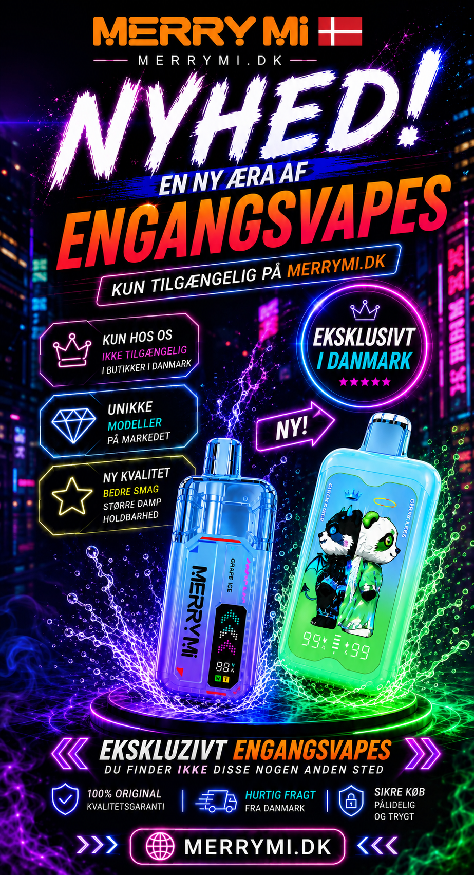 Nye engangs vapes fra MerryMi Danmark
